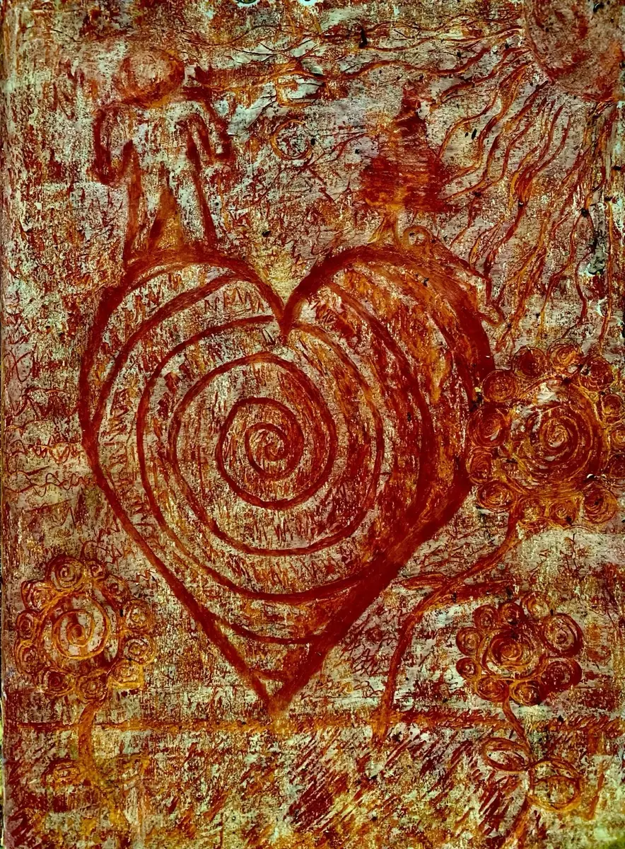 Also before the cruise. A heart with a spiral at its center, from the work about love and inner and outer being.